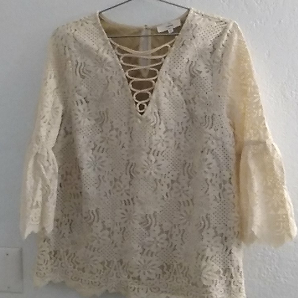 Beautiful lace blouse with bell sleeves